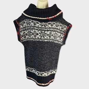 Free People Womens Cowl Neck Sleeveless Black and White Sweater